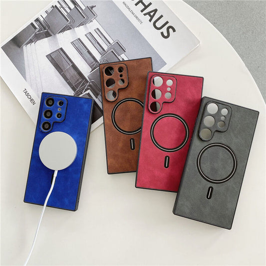 Retro Magnetic Leather Case for Samsung S24